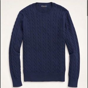Brooks Brothers cable knit sweater-navy